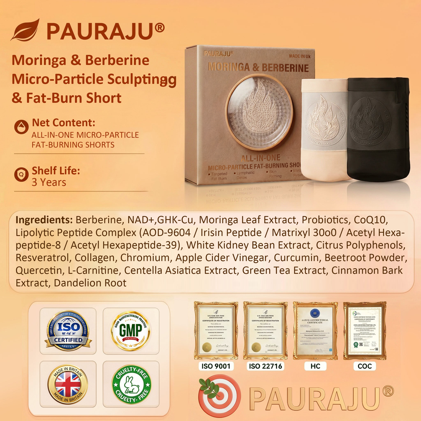 4 PAURAJU® 30-Min All-in-One Micro-Particle Fat-Burning Shorts✅(upsell)