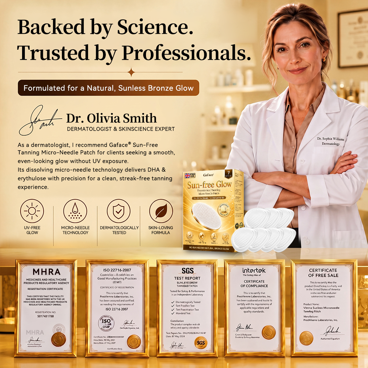 𝗚𝗮𝗳𝗮𝗰𝗲® Sunless Natural Glow Transdermal Tanning Micro-Needle Patch