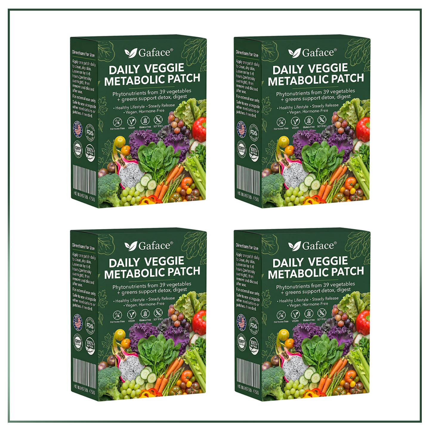 𝐆𝐚𝐟𝐚𝐜𝐞® 𝐃𝐚𝐢𝐥𝐲 𝐕𝐞𝐠𝐞𝐭𝐚𝐛𝐥𝐞 𝐌𝐞𝐭𝐚𝐛𝐨𝐥𝐢𝐜 𝐏𝐚𝐭𝐜𝐡 𝐮𝐬𝐞𝐬 𝐨𝐫𝐠𝐚𝐧𝐢𝐜 𝐯𝐞𝐠𝐞𝐭𝐚𝐛𝐥𝐞 𝐞𝐱𝐭𝐫𝐚𝐜𝐭𝐬 𝐚𝐧𝐝 𝐩𝐡𝐲𝐭𝐨𝐧𝐮𝐭𝐫𝐢𝐞𝐧𝐭𝐬 𝐟𝐫𝐨𝐦 𝟑𝟗 𝐯𝐞𝐠𝐞𝐭𝐚𝐛𝐥𝐞𝐬 + 𝐠𝐫𝐞𝐞𝐧𝐬 𝐭𝐨 𝐬𝐮𝐩𝐩𝐨𝐫𝐭 𝐝𝐞𝐭𝐨𝐱, 𝐝𝐢𝐠𝐞𝐬𝐭𝐢𝐨𝐧 & 𝐦𝐞𝐭𝐚𝐛𝐨𝐥𝐢𝐜 𝐫𝐞𝐬𝐞𝐭, 𝐚𝐧𝐝 𝐛𝐨𝐨𝐬𝐭 𝐞𝐧𝐞𝐫𝐠𝐲 𝐟𝐨𝐫 𝐚𝐥𝐥-𝐝𝐚𝐲 𝐰𝐞𝐥𝐥𝐧𝐞𝐬𝐬.